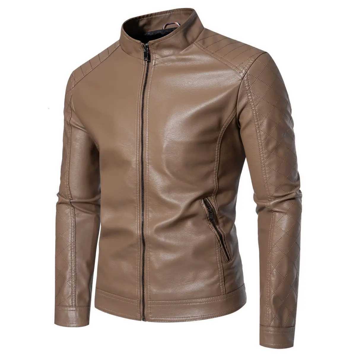 2024 AutumnWinter Mens Autumn New Motorcycle Jacket Mens Stand up Collar Slimming Business Casual JacketT251029
