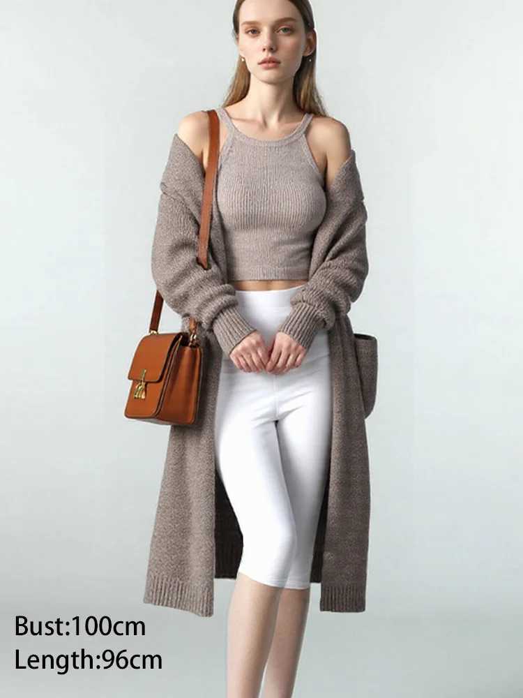 New Fashion Thicken Knitted Long Cardigan Sweater Women Autumn Winter Long Sleeve Sweater Coat Casual Loose OutwearT251028