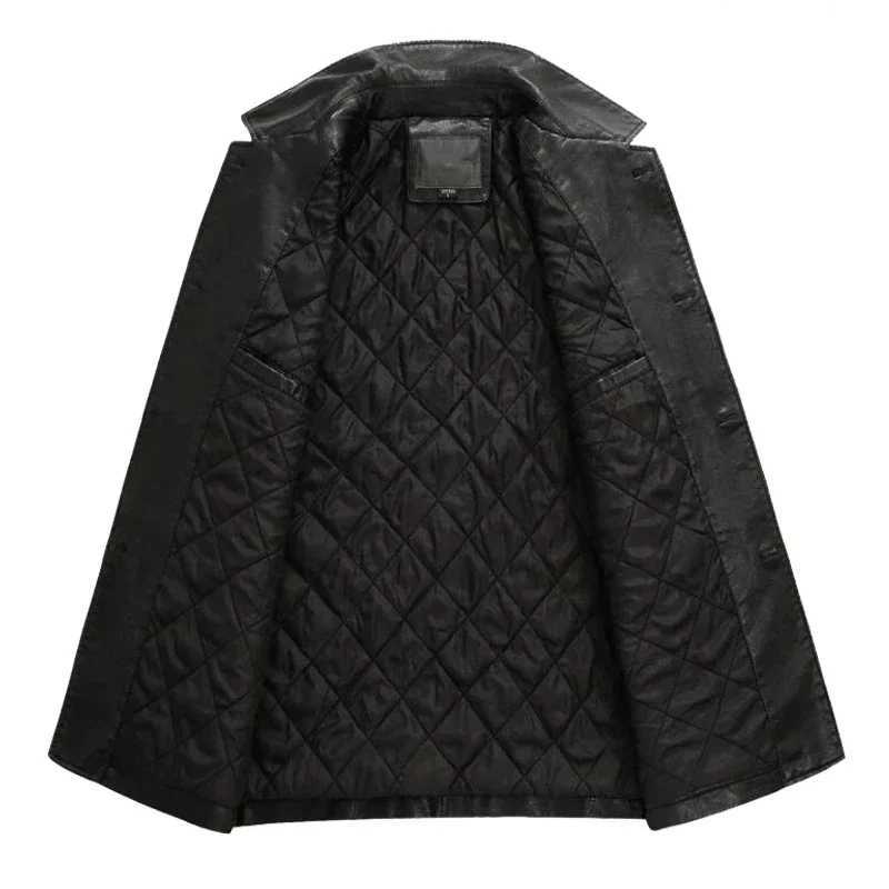 Soft Leather Jackets Men Leather Jacket Thick Moto Coats Casaco Masculino Winter Classical Motorcycle BusinessT251029