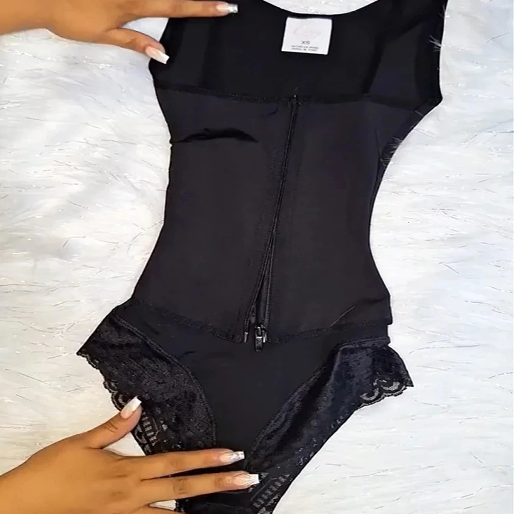 Shapewear Colombian High quality Shape jumpsuit with front zipper and Hook Double Compression belly corsets consecutive rows 251029