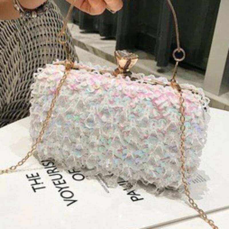 Designer Bags 2022 New Women's Evening Bags Fashion Sequin Beaded Banquet Handbags Clutches Ladies Chain Small Shoulder Bag Purses Luxury Bag