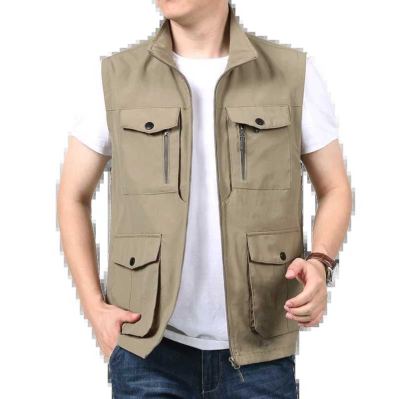 Summer mens outdoor casual vest with breathable multi pocket photography fishing vest a musthave for mens outdoor exploration W251029