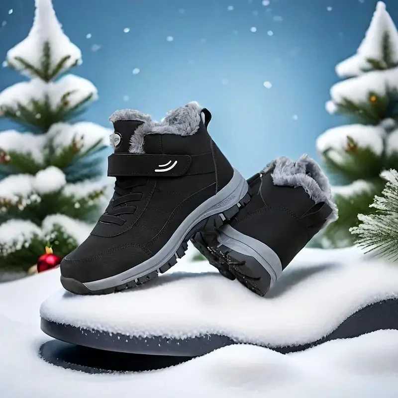 Snow Boots for Men Casual Winter Shoes New Platform Nonslip Warm Fur Ankle Boots Plush Combat Outdoor Hiking Motorcycle Boots Z251029