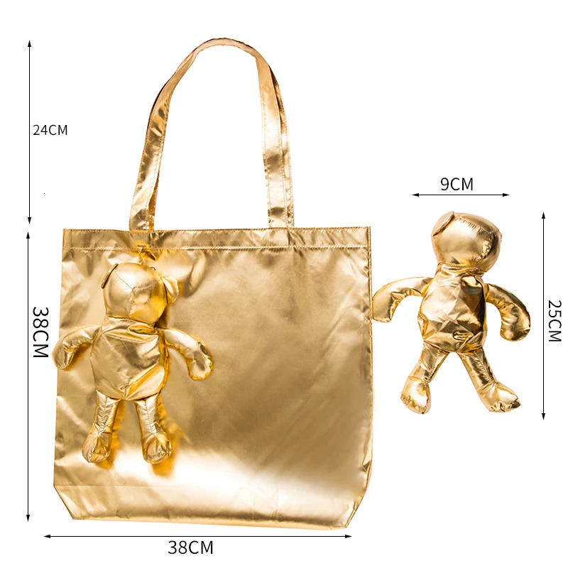 ECO Silver Coated Bear Cotton filling Waterproof Tote HighQuality Reusable grocery High capacity Cotton bag Shopping Bag 251029