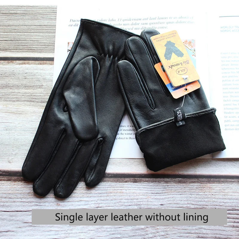 Summer Driving Sheepskin Gloves Mens Thin Touch Screen Leather Unlined Fashionable and Simple Motorcycle Riding 251013