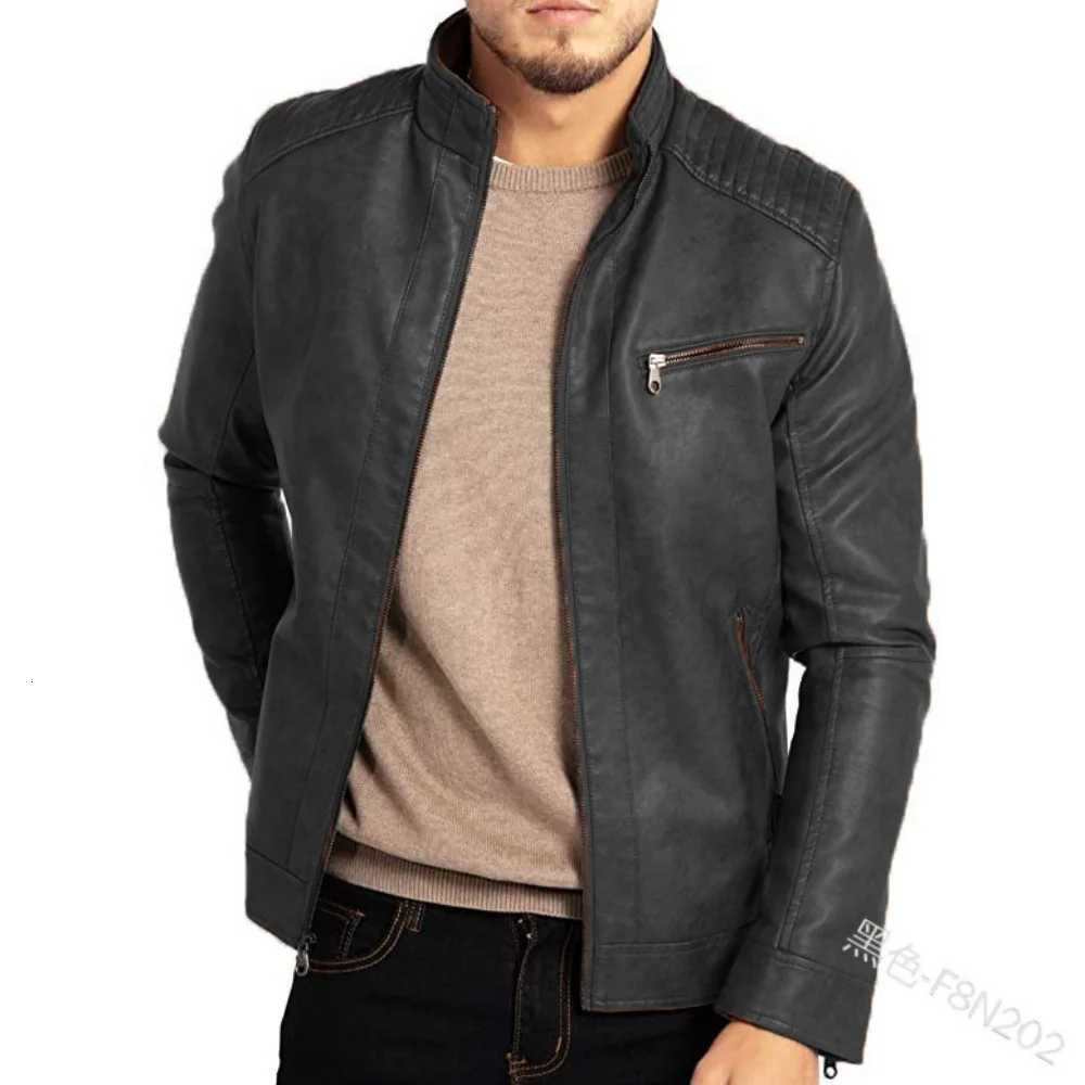 Autumn and winter new mens PU leather jacket mens youth standup collar punk mens motorcycle leather jacketT251029