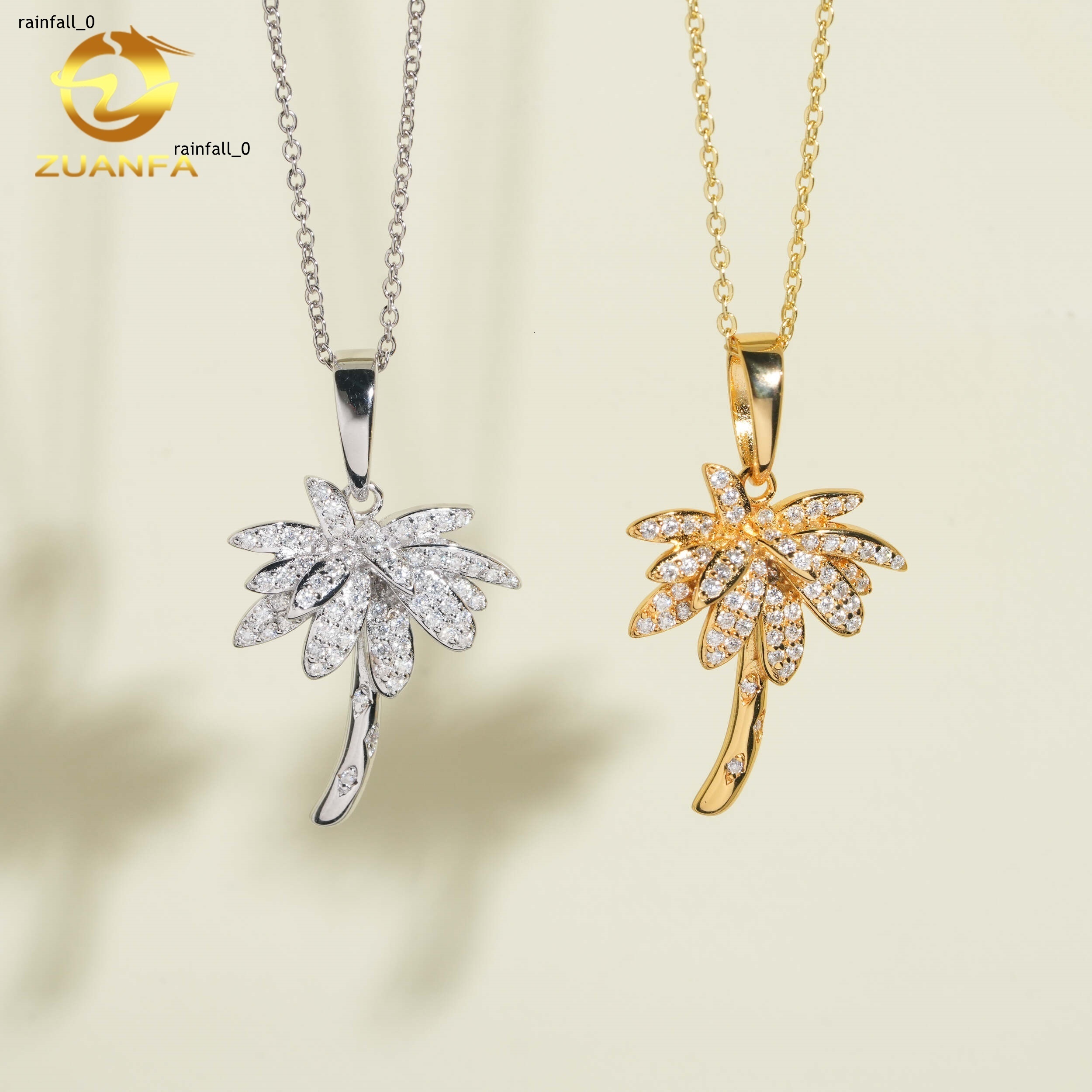 Cheap Price Coconut Palm Design Hip Hop VVS D Moissanite Jewelry Charms 925 Silver Round Diamond Custom Iced Out Pendant