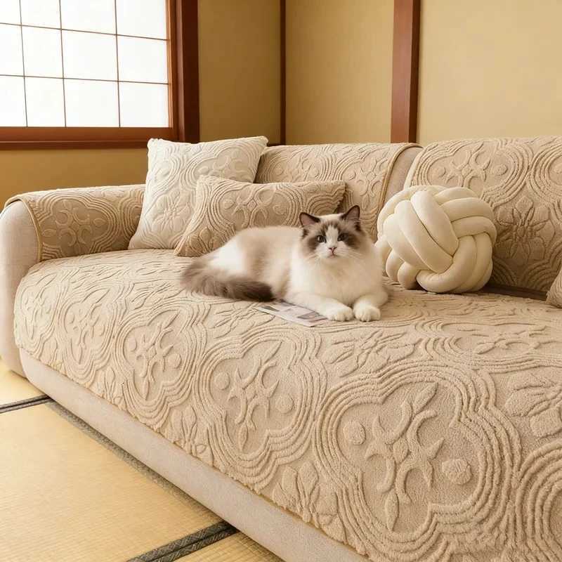 Thicken Sofa Mat Cover Nordic Jacquard Corner L Shape Sofas Towel NonSlip Couch Protector Living Room 1234 Seater Home C251028