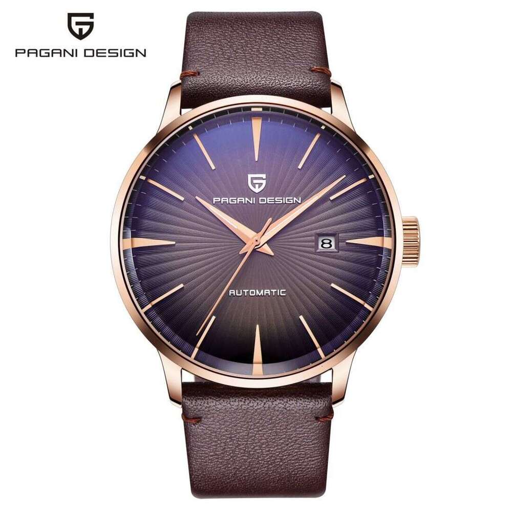 PAGANI DESIGN Novel Mechanical Pin Buckle Spiral Crown Transparent Bottom Men's Wrist Watch PD-2770