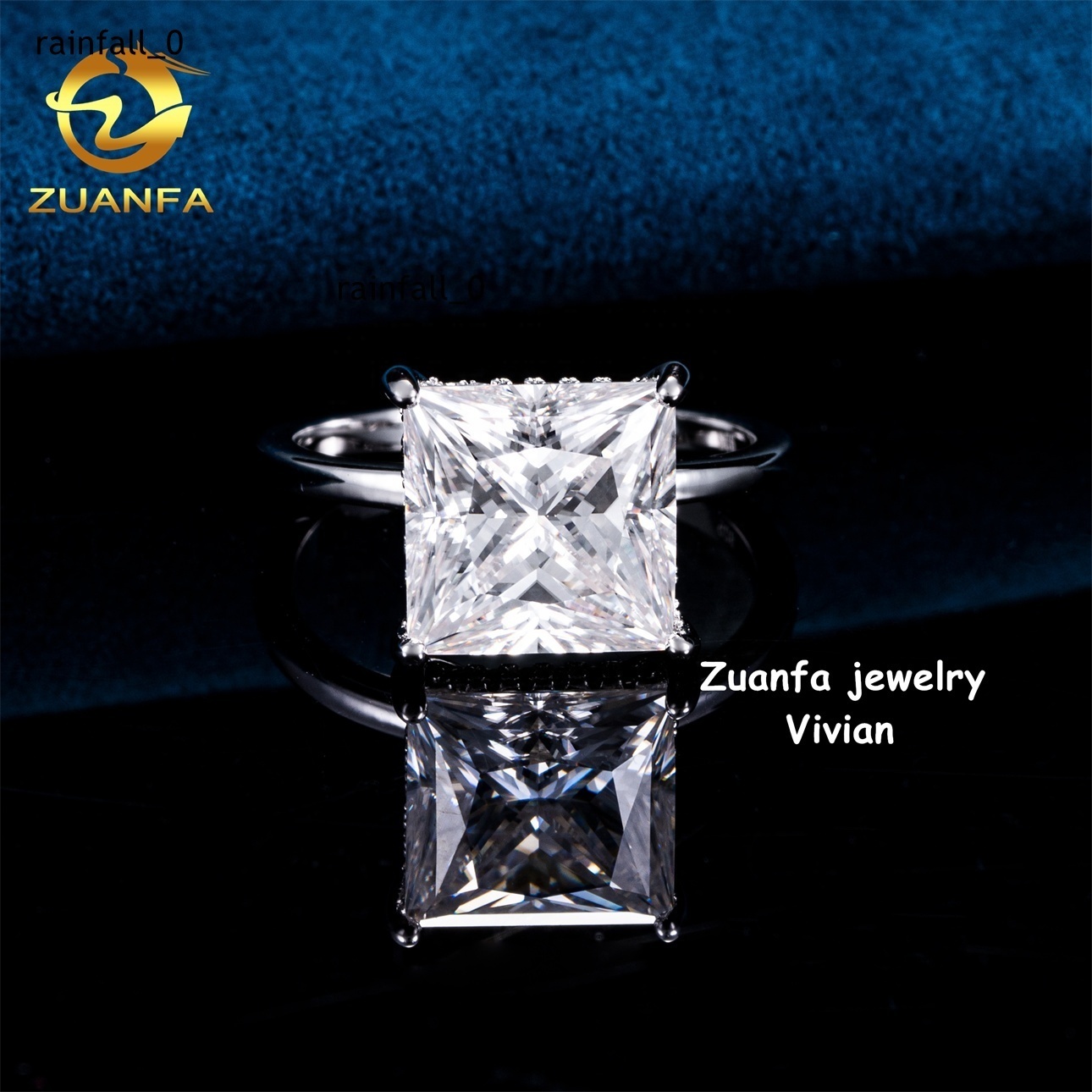 Silver 925 GRA Certification D Color VVS Moissanite Diamond Luxury Fashion Pass Diamond Tester Women Wedding Rings