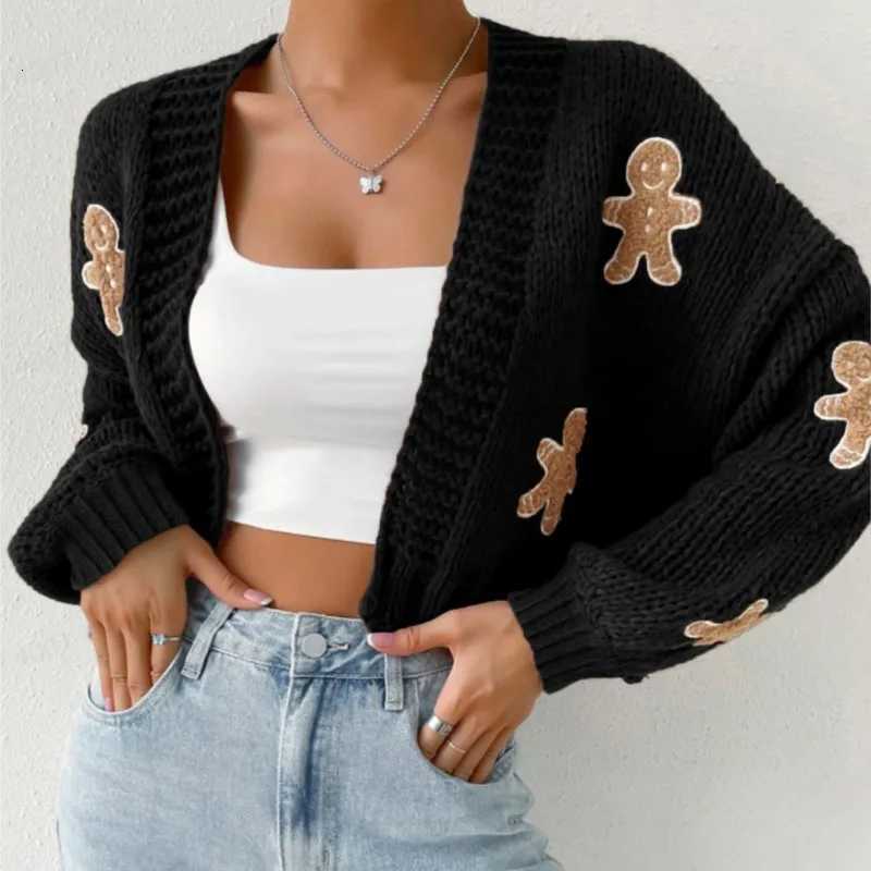Knitted Cardigans Winter Clothes Woman Pulls Femmes Comfortable Allmatch Loose Simple Style Gingerbread Man Casual CommutingT251028