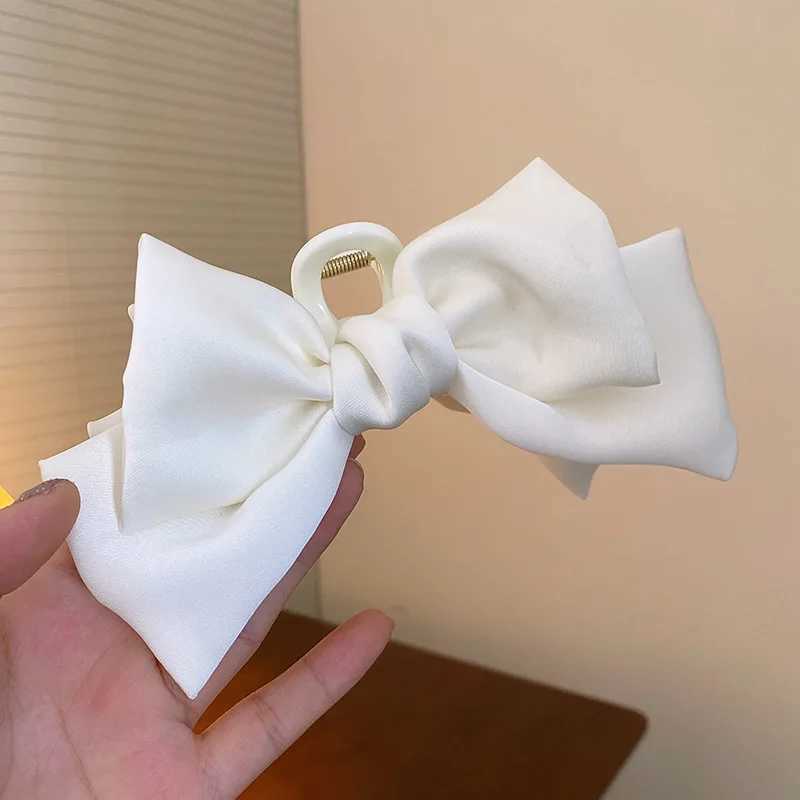 Haimeikang Satin Bow Hair Claws Crab Girls Sweet Ponytail Hairpin Hair Claw Solid Color Fashion Hair Clips Hair AccessoriesW251028