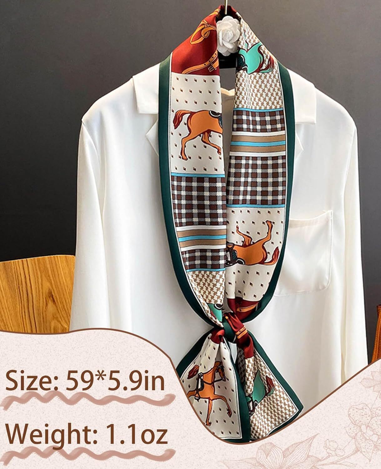 Custom Silk Neck Scarf Christmas Printed Scarves Head Women'S Fashion Oblique Angle Satin Scarfs For Bag Hair 59cmX 5.9cm