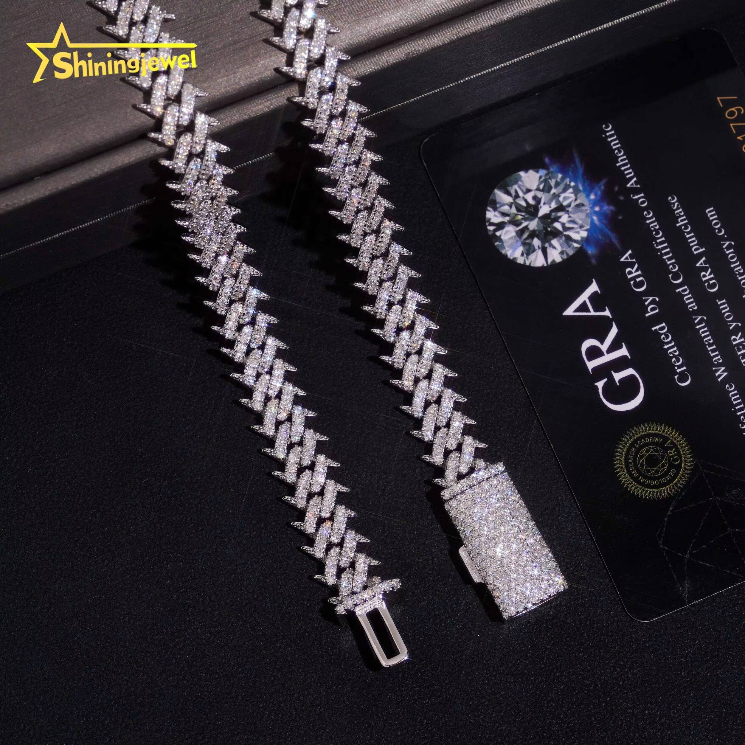 Stackable Silver 10mm Thin Moissanite Cuban Link Bracelet Set Hip Hop 925 Silver Minimalist Jewelry for Layering