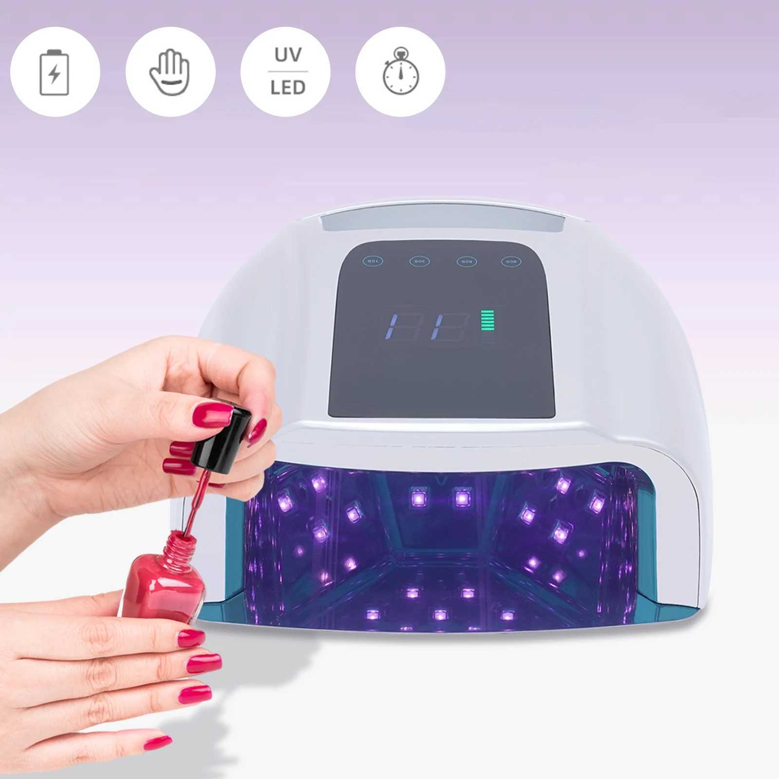 Nail Dryer 96W 42Bead Professional Rechargeable UV LED Portable Cordless Nail Lamp Machine with Removable Stainless Steel J251115