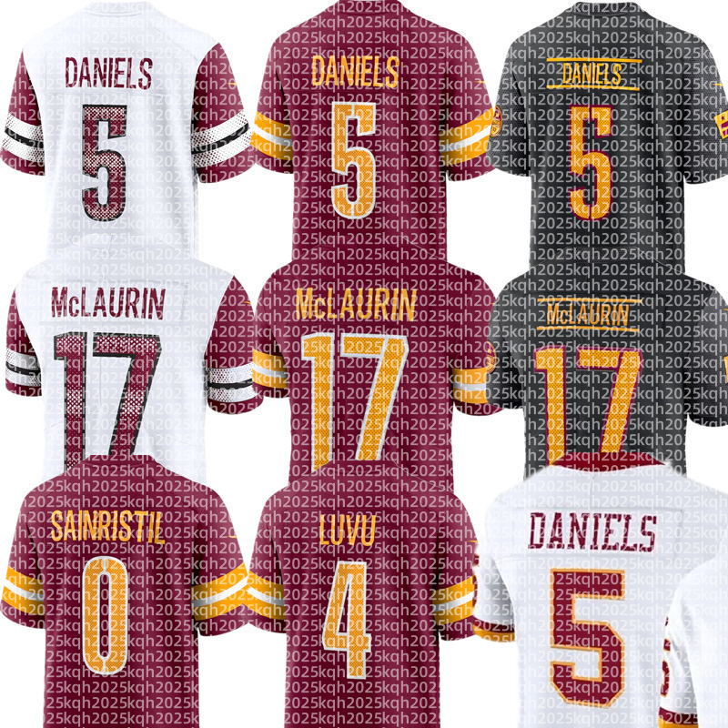 Jayden Daniels Jacory Croskey-Merritt Terry McLaurin Deebo Samuel sr Bobby Wagner Frankie Luvu Tress Way Laremy Tunsil Mike Sainristil commanders Football Jersey