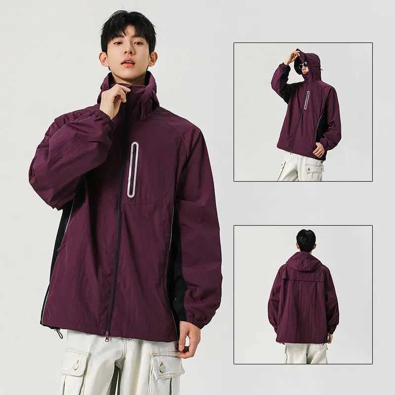 UPF 50 UV Sun Protection Clothing Summer Men Jacket Outdoor Reflective Breathable Hiking Coat Lightweight Hooded Fishing Coat J251029