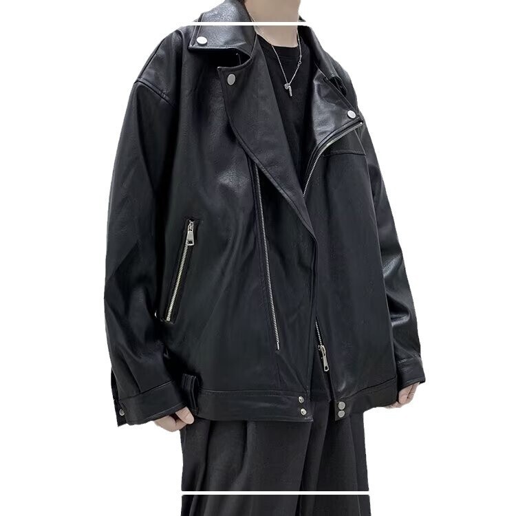 Black Leather Designer Jacket Jacket Men 2025 New American Style Men's Cool Leather Clothing Autumn Winter Motorcycle Men's Coat