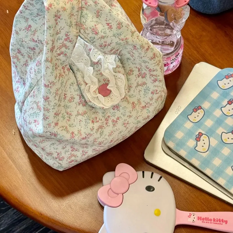 Miyagawa Floral Tophanld Bags for Women Korean Cute Portable Commuting Handbag 251029