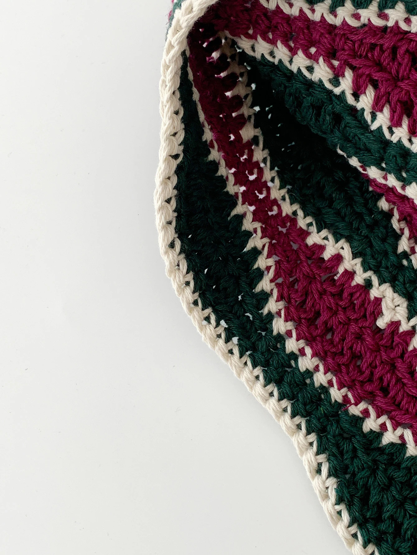 Retro Stripesd Handmade Knitted Hat Dopamine Colorfulful Cut Out Fisherman Hat Womens Trendy FaceShowing Small Hat Woolen Hat 251029