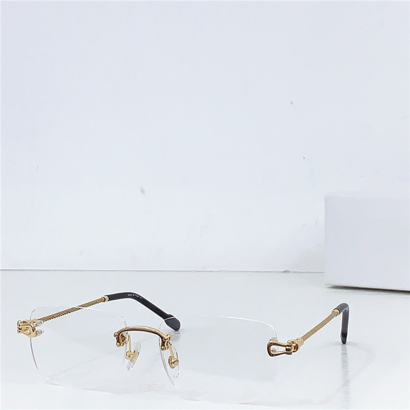 New fashion design optical glasses 50002U classic square frame rimless transparent lens metal temples simple and versatile style eyewear top quality