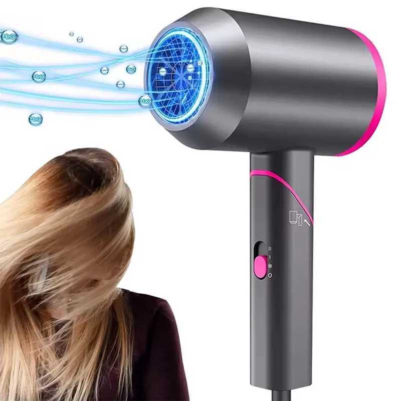 Portable Hair Dryer with 3 Hot air Settings and Negative Ion Functions collapsible Hair Dryer For Quick Drying L251029