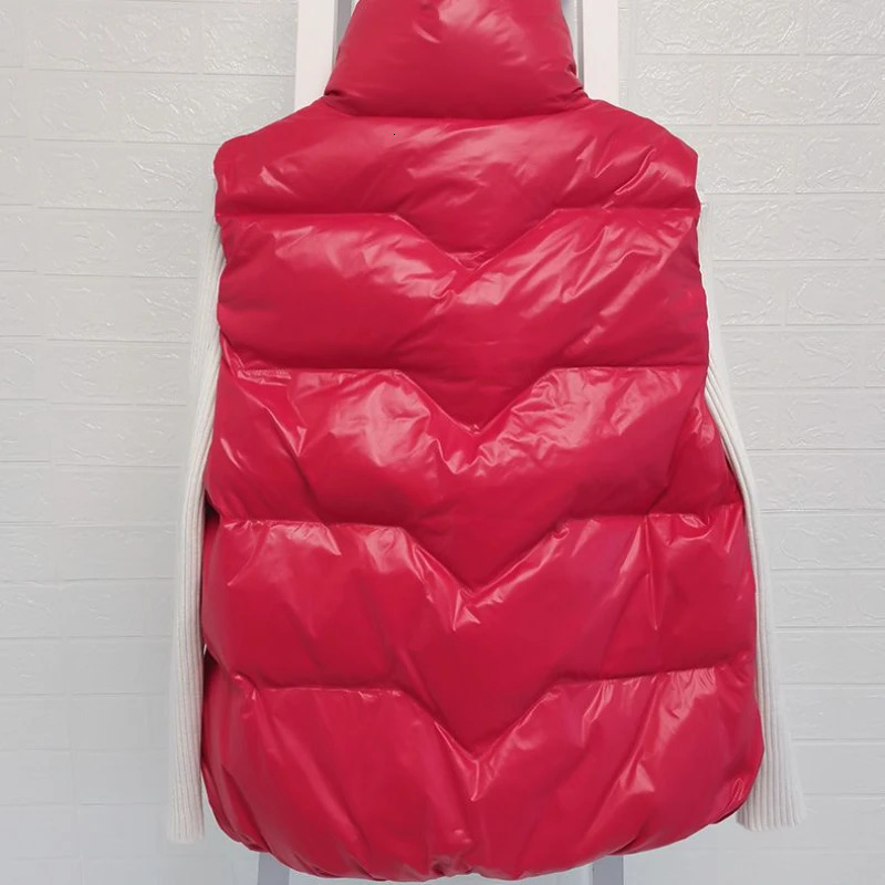 Spring Down Cotton Lightweight Vests Jacekts Korean Warm Wasitcoats Autumn Hooded Glossy Sleeveless Parkas Women 251029