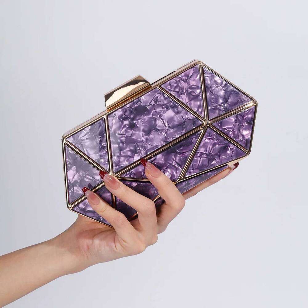 Designer Bags Acrylic Metal Water Chesut Celebrity Temperament Single Shoulder Oblique Span Chain Bag, Women's Hand Holding Dinner Bag Luxury Bag