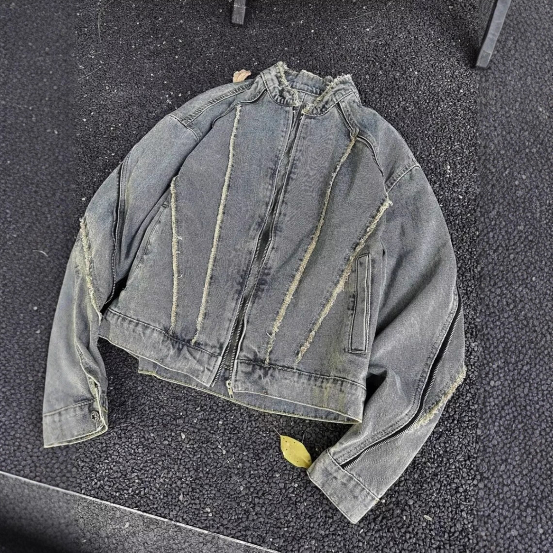 American Style Designer Jacket Deconstructed Frayed Washed Denim Jacket For Men Spring And Autumn Trendy Brand Vintage Design Cool And Handsome Couple