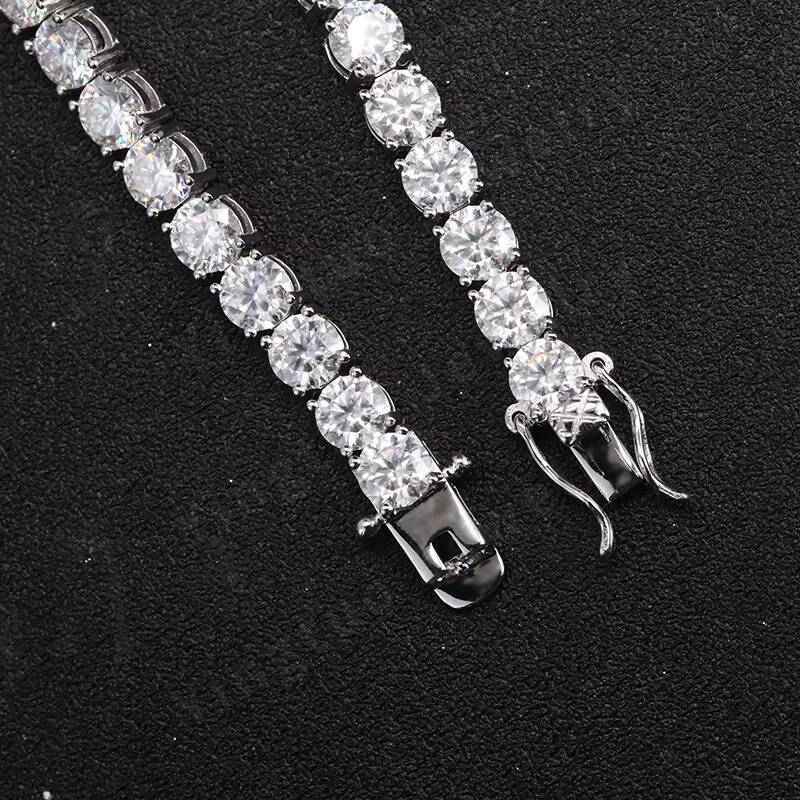 Yingtuo Jewelry 925 Silver 18K Gold Plated Hip Hop Moissanite Stone Tennis Chain BraceletGift