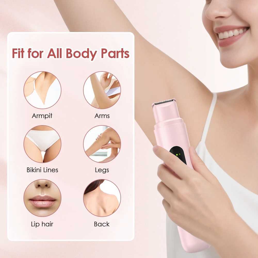 Electric Epilator 2In1 Double Head For Bikini Leg Womens Cordless Shaver Painless Body Hair Removal Waterproof Hair Trimmer J251117