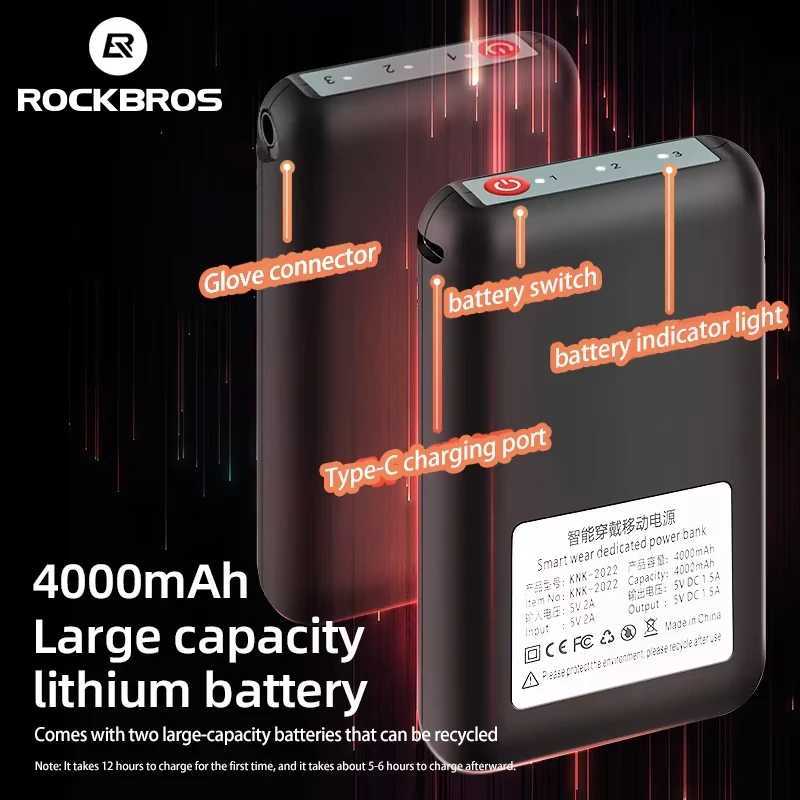 ROCKBROS Local Shipping Winter Heated Gloves Snow Thermal Heat Glove mobile Gloves Rechargeable Battery Powered Electric Gloves J251029