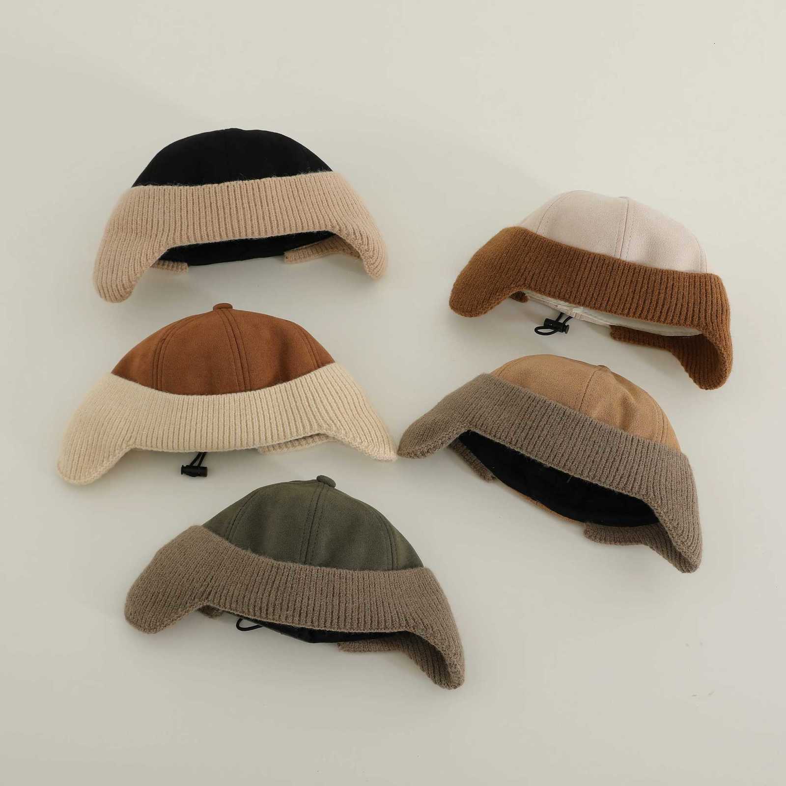 2024 New Winter Kintted Hat Boys Girls Solid Warm Baby Ear Protection Hat Infant Boy Girls Autumn Beanie Hat251028