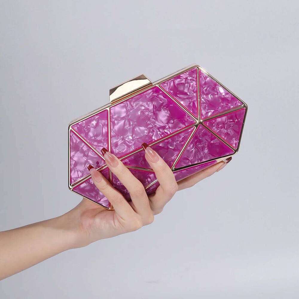 Designer Bags Acrylic Metal Water Chesut Celebrity Temperament Single Shoulder Oblique Span Chain Bag, Women's Hand Holding Dinner Bag Luxury Bag