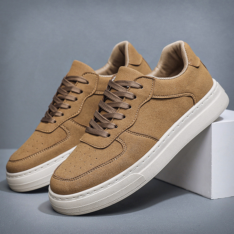 Free Shipping with box Solid color Casual Shoes Suede Skateboard Shoes for Men
