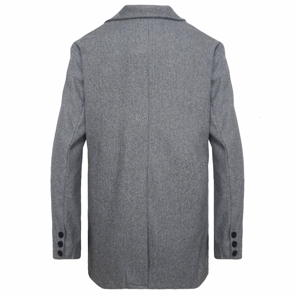 Autumn Winter Mens Casual Wool Coat British Style Mens Long Sleeve Wool Jacket Lined 251029