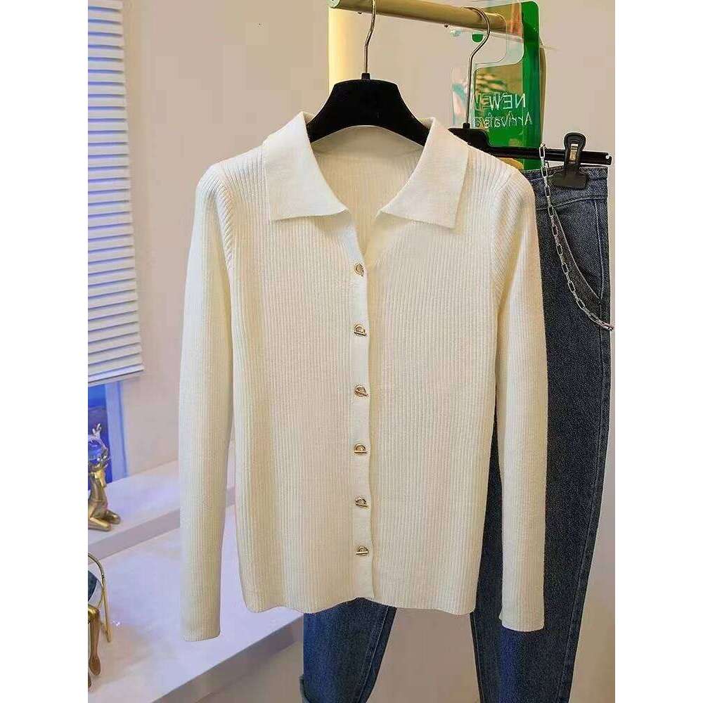 Autumn Winter Korean Fashion Solid Knitted Sweater Women's Long Sleeves Elegant Single Breasted Cardigan Tops Causal Simplicity