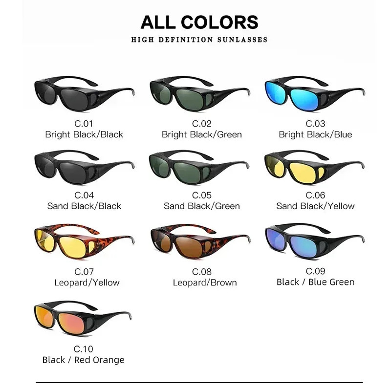 Polarized Sunglasses Fit Over Eye Glasses Driving Wrap Shield Goggles Fishing Sports Night Vision 251013