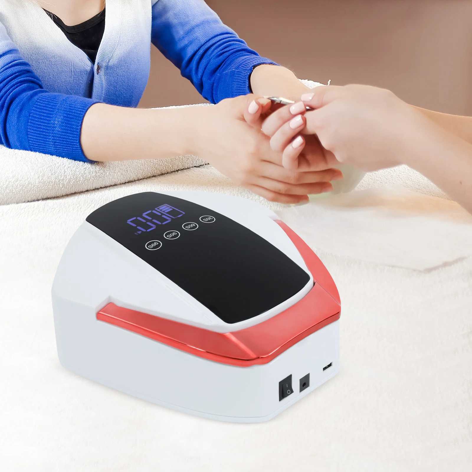 96W ABS Rechargeable Nail LampWhite Red Black Automatic Sensor UV LED Nail Dryer Tabletop24279cm for HomeNail Stores J251115