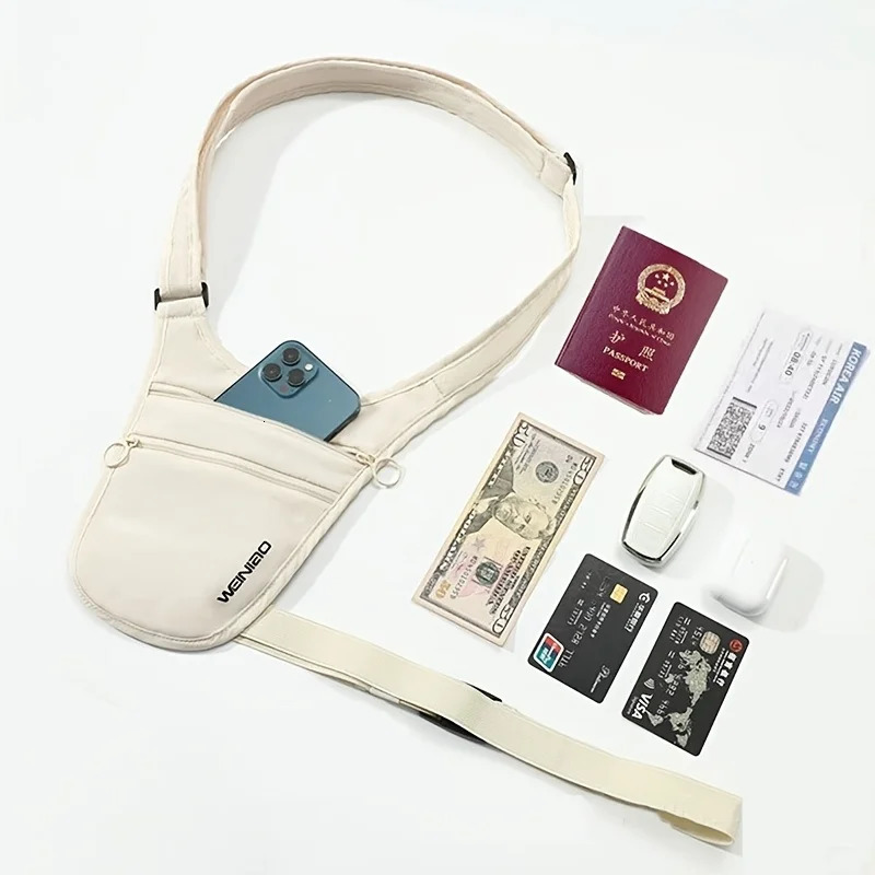 Polyester Travel AntiTheft Waist Bag with RFID Blocking Hidden Passport Wallet for Europe Tours Secure Crossbody Pouch 251021