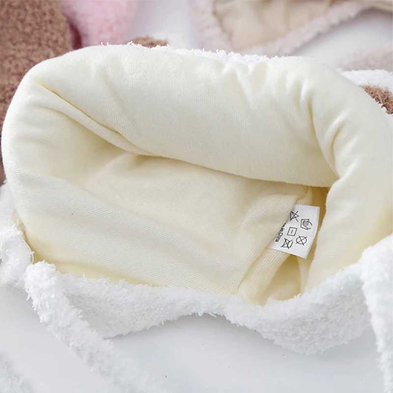 Cute Bear Baby Beanies Winter Warm Toddler Ear Protection Hat 324Month Boy Girl Plush Earmuffs Cap Coral Velvet Headgear Bonnet251028