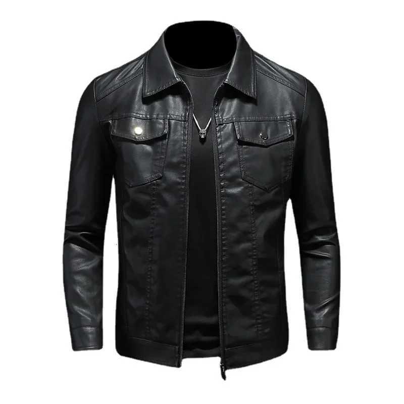 Pop Mens Leather New Spring And Autumn Korean Version Slimfit Trend Motorcycle Jacket Mens Leather JacketT251029