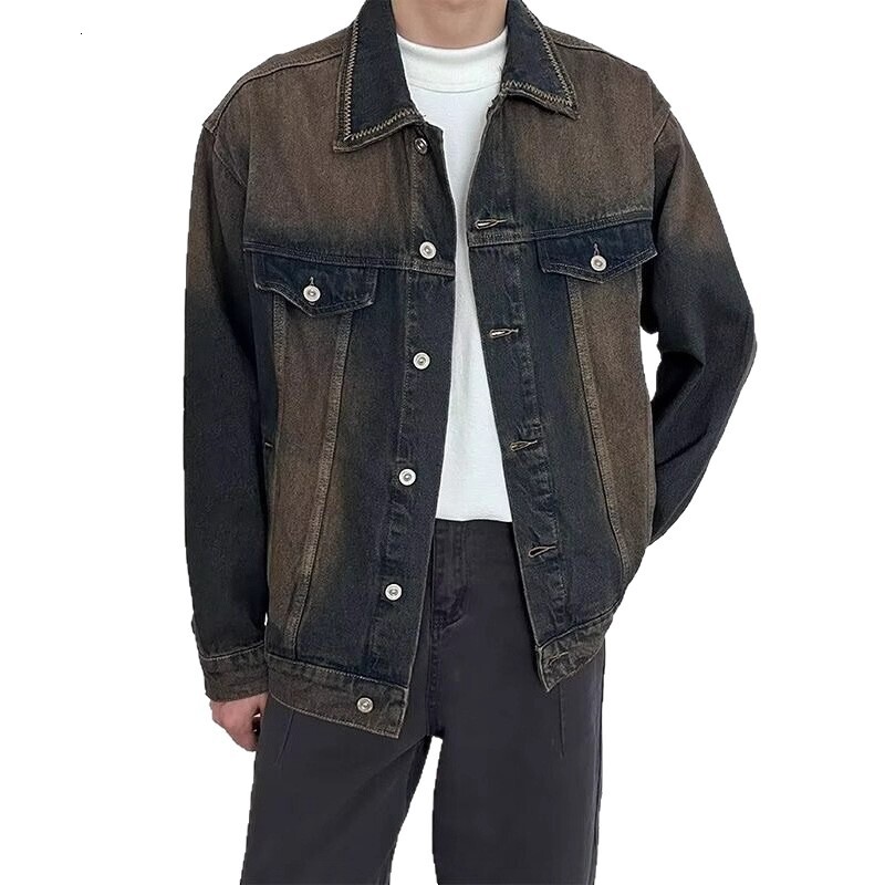 American Style Denim Jacket For Designer Jacket Men Spring And Autumn New Trendy Brand High-end Feel Washed And Distressed Loose Casual Versatile Coat