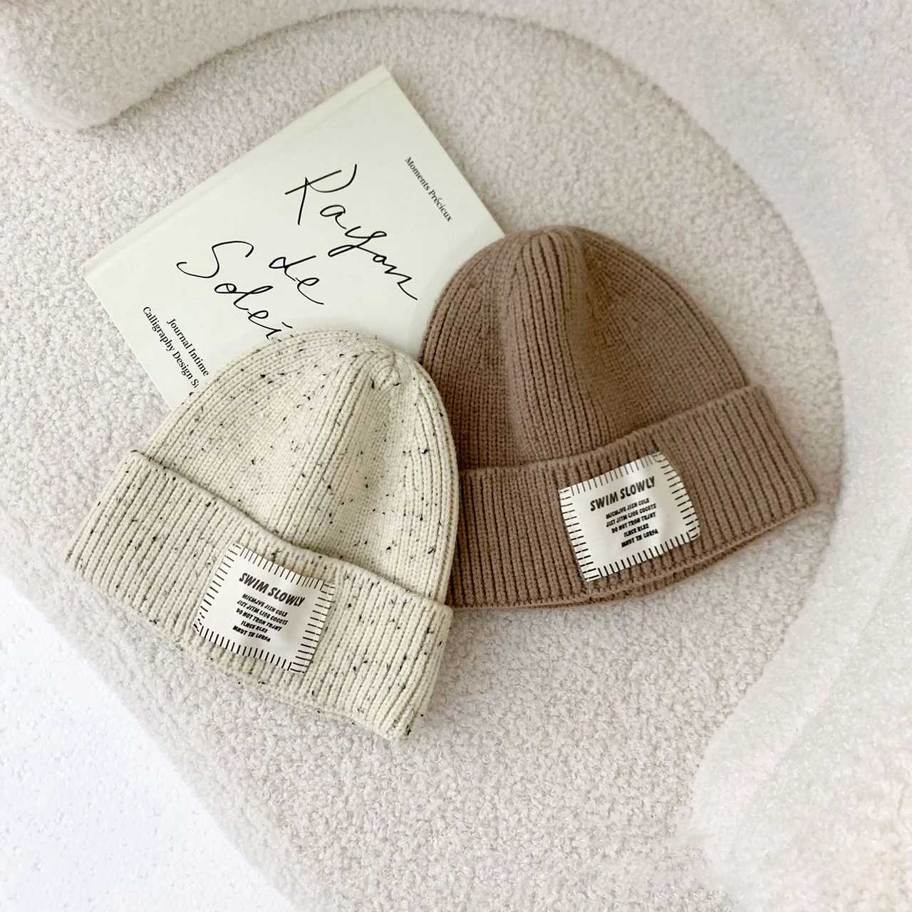 Colorful Woolen Knitted Hat for Children Warm Pullover Cap 26Year Boys Girls Winter Crochet Bonnet Fashion Simple Baby Beanie251028