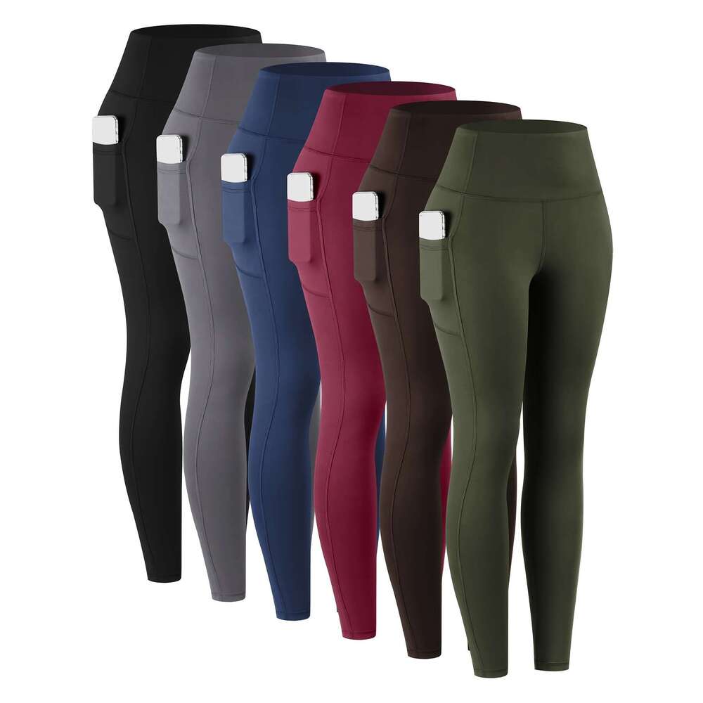 6pcs Women's High-Waisted - Non-See-Through Side All-Season & Casual hine Washable Everyday with Pockets, Womens Leggings, Women Leggings Stretch