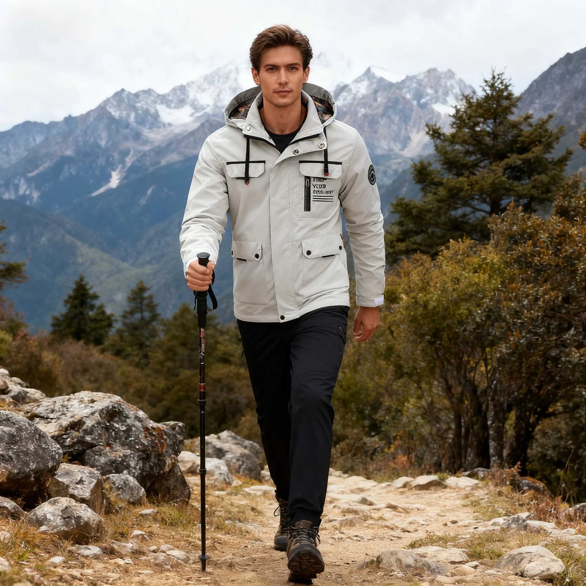 2025 Fashionable Mens Casual Windbreaker Jacket Hooded Jacket Mens Waterproof Outdoor Autumn Winter Outerwear Clothing Warm J251029