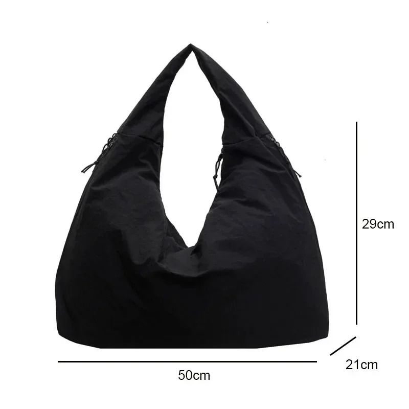 Women Simple Shoulder Bag MultiPocket Commuting Tote Bag Large Capacity Nylon Underarm Bag Versatile Shopping Handbag Tote 251029