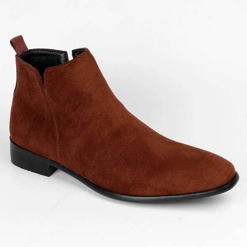 Brand Leather Men Chelsea Boots Designer Italy Dress Boots Men Fashion Casual Business Ankle Boots Dress Man Shoes Large Size Z251029