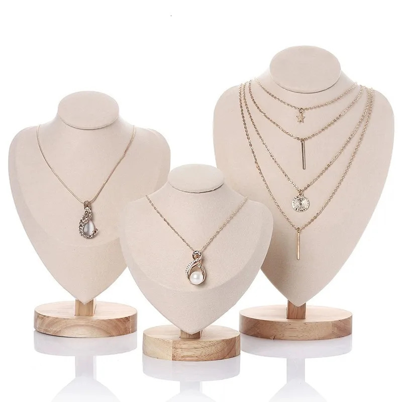 Velvet Portrait Necklace Display Pendant Organizer Jewelry Stand Mannequin Bust Window 251013