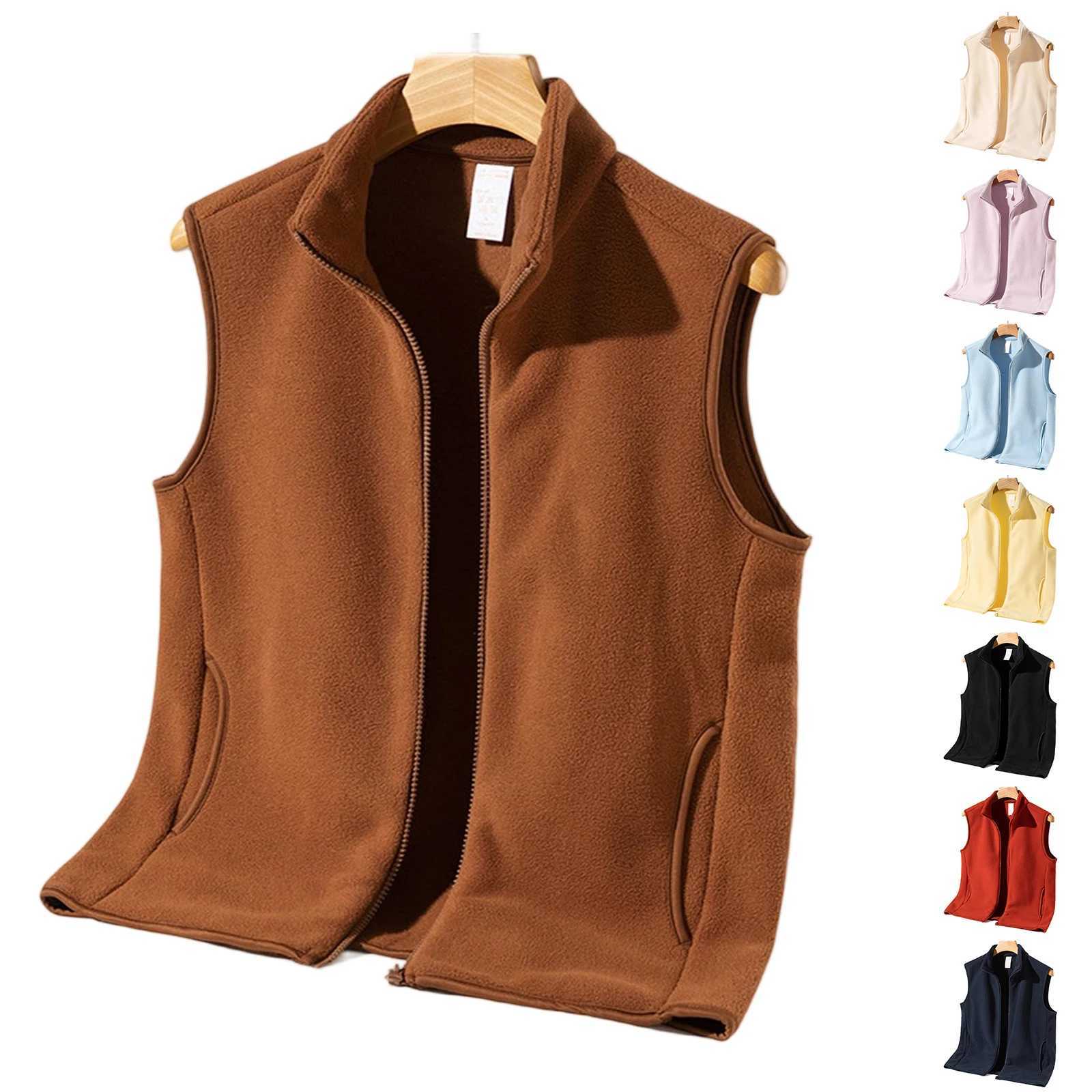 Mens Autumn Winter Light Luxury Fashion Fleece Waistcoat Sleeveless Vest Jacket Casual Solid Color Sleeveless Jackets W251029